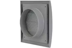 Lamellengitter Überdruck 190x190mm Ø125mm Grau ND12ZP