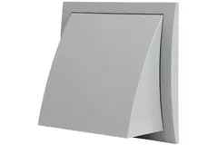 Fassadengitter Kunststoff mit Rückschlagventil 150x150 mm durchmesser 100 mm grau - ND10FVP