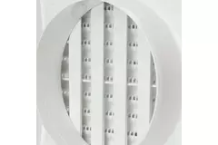 Wandgitter Kunststoff mit beweglichen Lamellen 190x190mm Ø125mm Weiß - ND12R