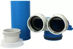 Uniflexplus Ventilkollektor 2x Ø 90 mm mit Schiebehülse 250 mm und Deckel Ø 125mm