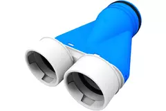 Uniflexplus Ventilkollektor 2x Ø 90 mm mit Tülle  Ø125mm