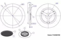 Vasco Designventil Decke rund (inkl. Smiley)