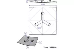Vasco Designventil Decke und Wand viereckig gebogen (inkl. Smiley)