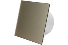 Badlüfter Ø 100 mm mit Timer und Einschaltverzögerung - Glasfront satiniert gold