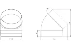 Bogen 45° Kunststoff Ø 100 mm AL100-45