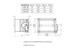 Rechteckiger Brandschutzklappenantrieb 230V - E-FD40 900x250 M230 S
