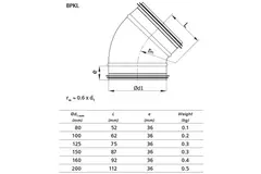 Kurzer Wickelfalz Bogen 45° Ø 200mm