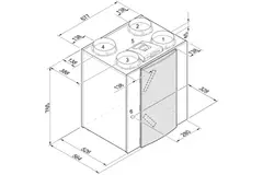Brink Renovent Excellent 300 kontrollierte Wohnraumlüftung 4/0 Links