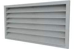 Außenwanddurchlässe 700x500 Stahl mit feststehenden Lamellen - RAL 7001