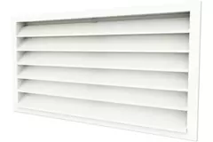 Außenwanddurchlässe 400x300 Aluminium mit feststehenden Lamellen - RAL 9010