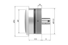 Brandschutzklappe rund 100 mm mit Lüftungsventil - E-BFDC V EI120S D100
