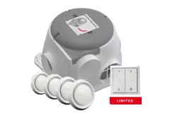 Zehnder ComfoFan Silent Limited-Set 300 m³/h + RFT-Steuerung + 4 Ventile – Schutzkontaktstecker