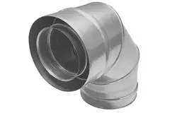 Konzentrischer Durchmesser 80 - 125 mm Biegung 90 gr I316L/I304 (D0,5/0,6) (inkl. Dichtungsgummi Innenrohr)