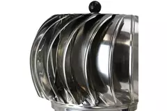 Windbetriebener Dachventilator Edelstahl mit Haube inkl. Dachplatte - 65m³/h