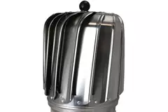 Windbetriebener Dachventilator mit Haube 150 mm Edelstahl inklusive Dachplatte - 325m3/h