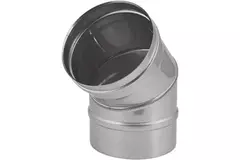 Ofenrohr Ø 550 mm Edelstahl einwandiger Bogen 45°