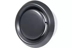 Anthrazit-schwarzes Tellerventil aus Kunststoff mit Montagehülse - Ø 125mm - VD125A