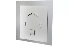Lüftungsgitter 15x15cm mit farbiger Glasfront satiniert silber
