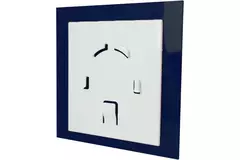 Air Roxy Badlüfter mit Anschlussdurchmesser 100 mm mit Timer und Feuchtigkeitssensor - Front aus blauem Kunststoff