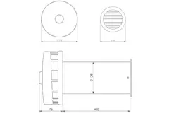 Isolierte Wanddurchführung für natürliche Belüftung Durchmesser 125 mm - SPK2-125