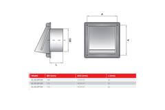 Edelstahl-Frontgitter 100 mm mit Rückschlagklappe für hohen Einlass - EL-SS-BD100 SS