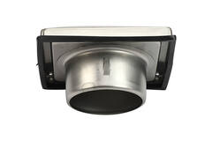Edelstahl-Frontgitter 100 mm mit Rückschlagklappe für hohen Einlass - EL-SS-BD100 SS