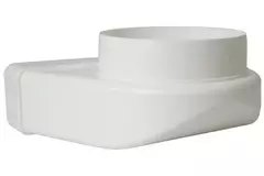 Bogen 90° Flachkanal nach Rohr Ø150mm Kunststoff Vertikal KLD29-150