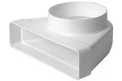 Bogen 90° nach Flachkanal Vertikal Ø 100 mm - 220x90 KLD29-100
