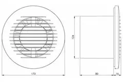 Badlüfter Ø 125 mm Mit Feuchtigkeitssensor und timer Weiß rund - EA125HT