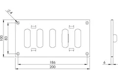 Metallgitter verstellbar 200x100 weiß - MR2010R - RAL9016