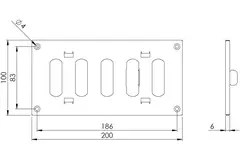 Metallgitter verstellbar 200x100 schwarz - MR2010RM - RAL9005