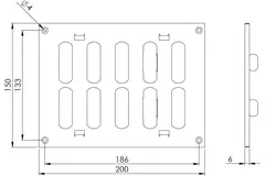 Metallgitter verstellbar 200x150 weiß - MR2015R - RAL9016
