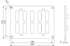 Metallgitter verstellbar 200x150 schwarz - MR2015RM - RAL9005