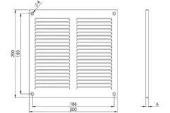 Metallgitter 200x200mm schwarz - MR2020M - RAL9005