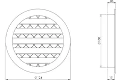 Gitter aus Aluminiumlegierung Ø100 beige - MRA100Y - RAL1015