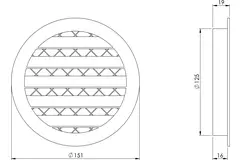 Gitter aus Aluminiumlegierung Ø125 beige - MRA125Y - RAL1015