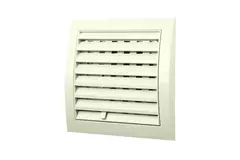 Wandgitter Kunststoff mit beweglichen Lamellen 150x150mm Ø100mm Weiß ND10R
