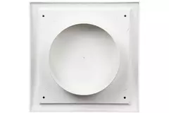 Fassadengitter Kunststoff mit Rückschlagventil 150x150 mm durchmesser 100 mm Weiß - ND10FV