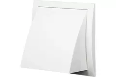 Fassadengitter Kunststoff mit Rückschlagventil 150x150 mm durchmesser 100 mm Weiß - ND10FV