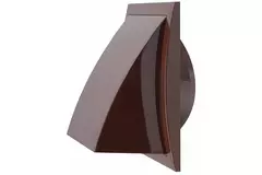 Fassadengitter Kunststoff mit Rückschlagventil 150x150 mm durchmesser 100 mm braun - ND10FVB