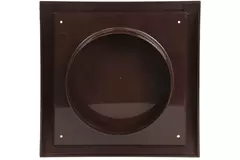 Fassadengitter Kunststoff mit Rückschlagventil 150x150 mm durchmesser 100 mm braun - ND10FVB
