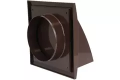 Fassadengitter Kunststoff mit Rückschlagventil 150x150 mm durchmesser 100 mm braun - ND10FVB