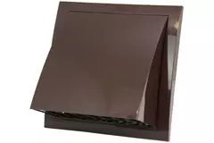 Fassadengitter Kunststoff mit Rückschlagventil 190x190 mm durchmesser 150 mm braun - ND15FVB