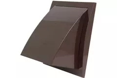 Fassadengitter Kunststoff mit Rückschlagventil 150x150 mm durchmesser 100 mm braun - ND10FVB