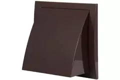 Fassadengitter Kunststoff mit Rückschlagventil 150x150 mm durchmesser 100 mm braun - ND10FVB