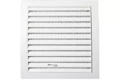 Wandgitter Kunststoff mit beweglichen Lamellen 150x150mm Ø100mm Weiß ND10R