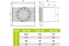 Badlüfter mit Timer Ø 150 mm weiß - pRim150S