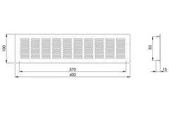 Sockelgitter Aluminium Silber 100x400mm RA1040S