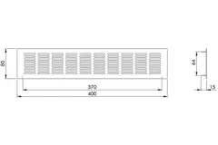 Sockelgitter Aluminium Silber 400x80mm RA840S