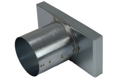 Deckel 220x80 mm mit Anschlussdurchmesser 80 mm für Abgasrohr